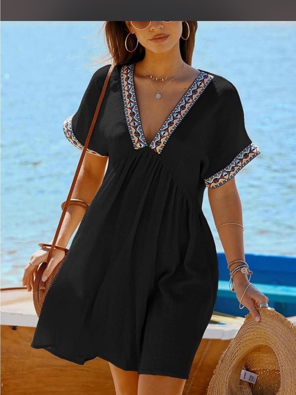 Cupshe black plunge dress/coverup